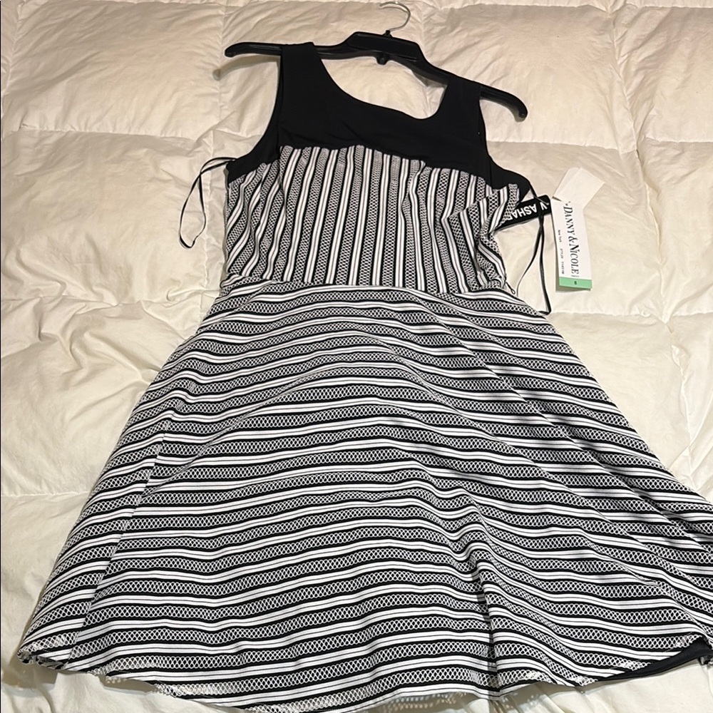 Stylish Black and White Striped Kids Dress
